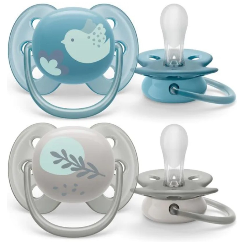 Chupetes Ultra Soft Avent 6-18 Meses Azul/Gris - Imagen 2