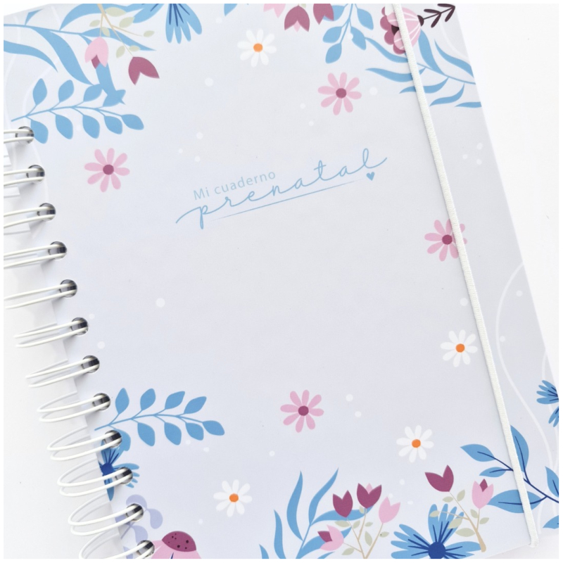 Agenda de Embarazo - Flores Azul - Imagen 2