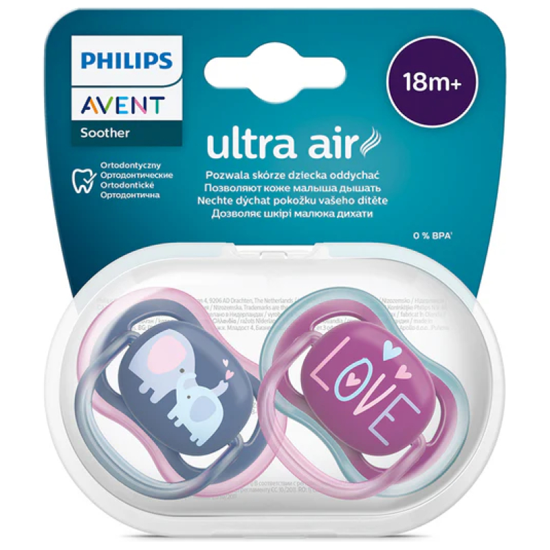 Chupetes Avent Ultra Air 18 Meses Violeta