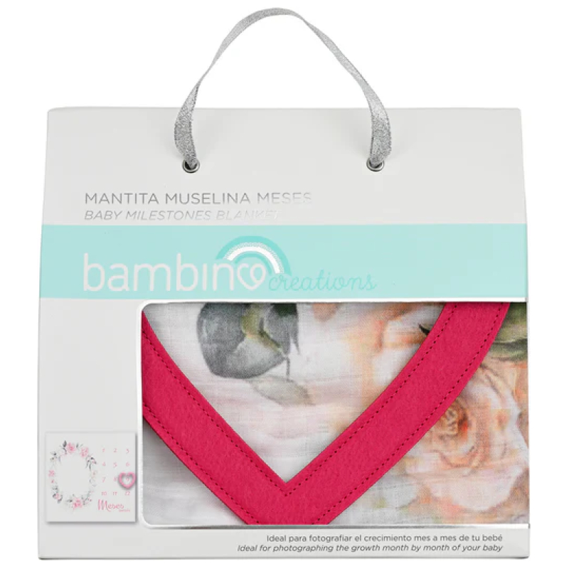 Mantita Cumple Mes Muselina Niña Bambino - Imagen 2