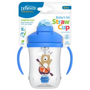 Vaso Con Bombilla y Asas 270 ml Dr Browns
