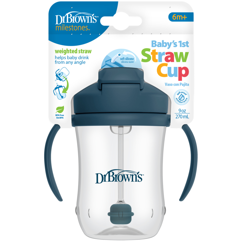 Vaso Con Bombilla y Asas 270 ml Dr Browns - Imagen 2