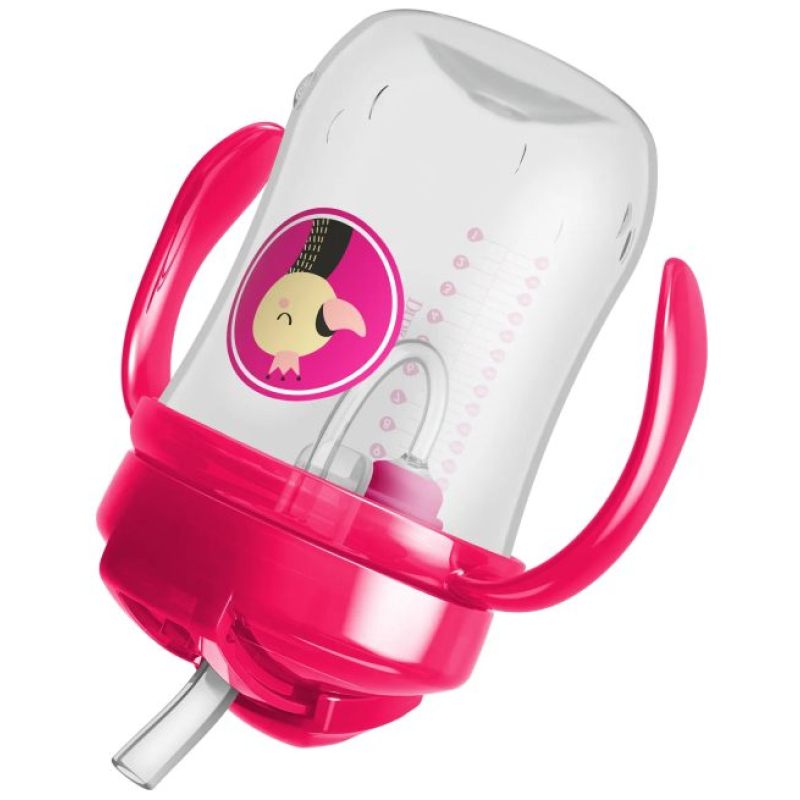 Vaso Con Bombilla y Asas 270 ml Dr Browns Rosa - Imagen 4