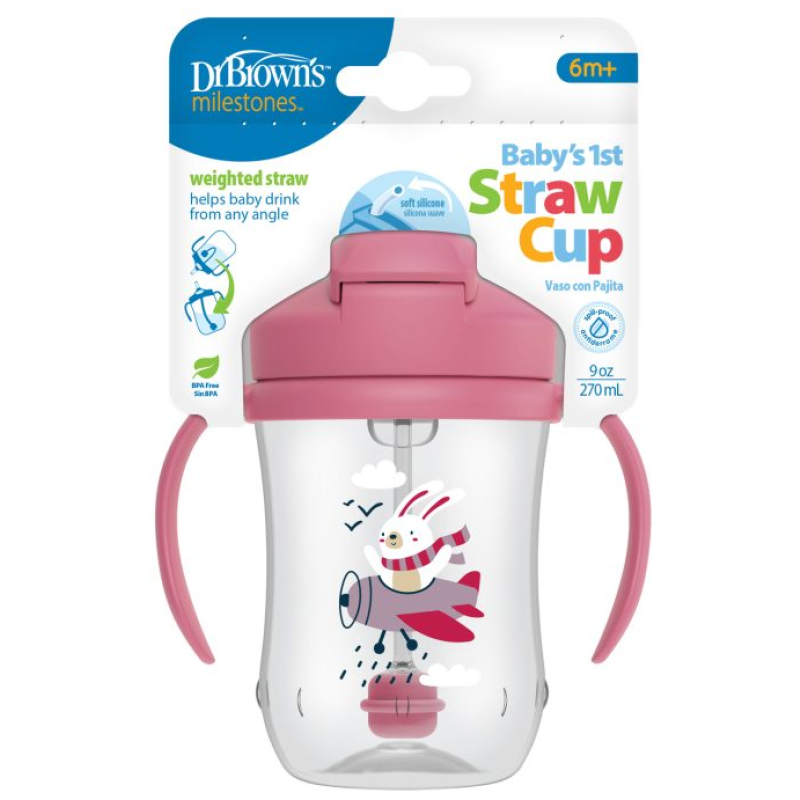 Vaso Con Bombilla y Asas 270 ml Dr Browns - Imagen 2