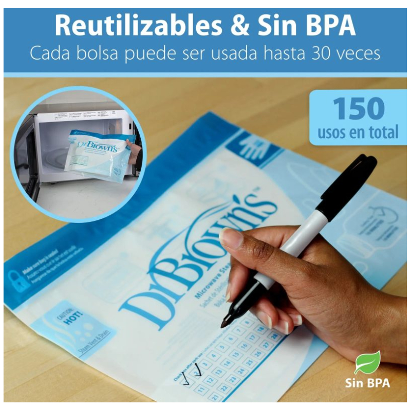 Bolsas Para Esterilizar Microondas 5 Un. Dr Browns - Imagen 3