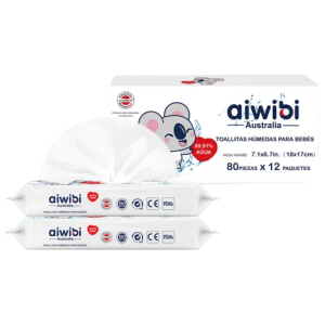 Caja Toallitas Húmedas 12 unds. Aiwibi