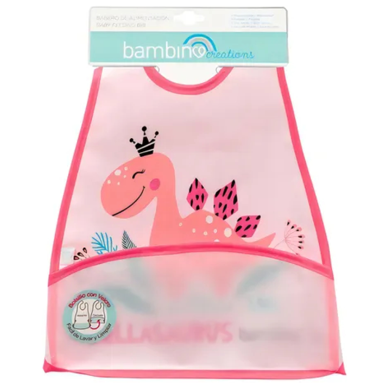 Babero Plástico Bambino Princess Dino