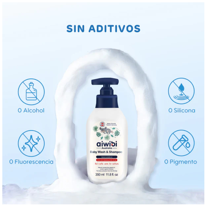 Gel de Baño y Shampoo 350 ml Aiwibi - Imagen 6