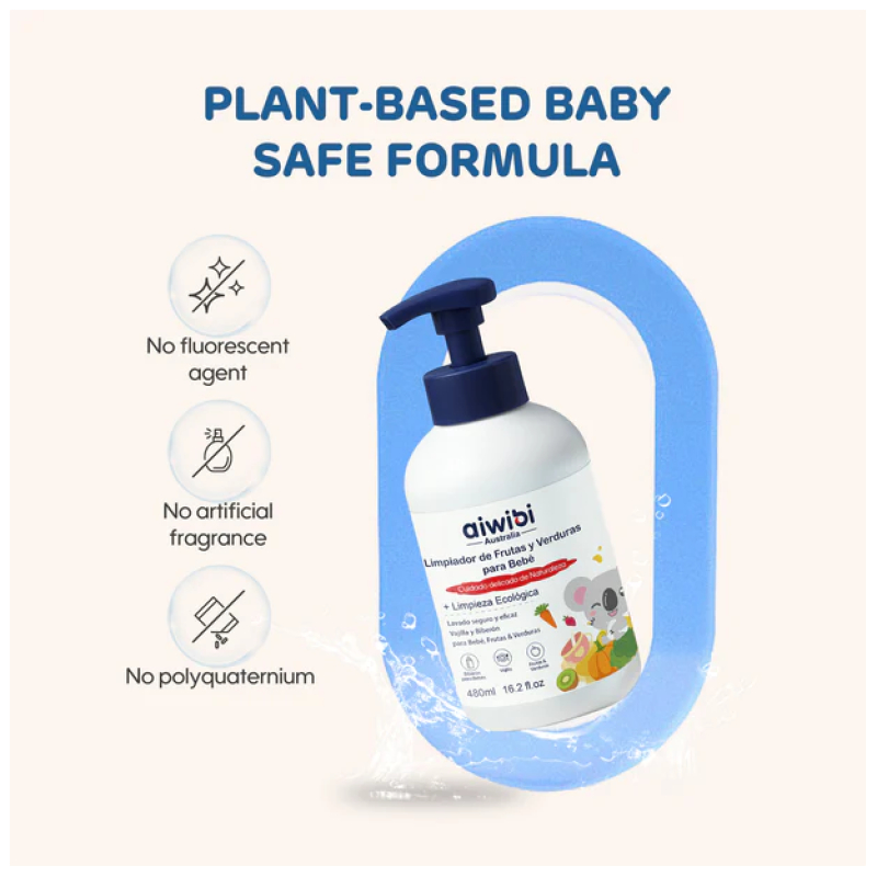 Limpiador De Mamaderas - Frutas - Verduras 480 Ml Aiwibi - Imagen 5