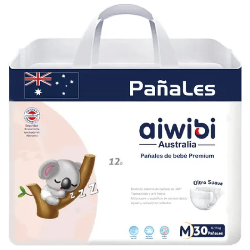 Pañales Premium M 30 Pcs Aiwibi